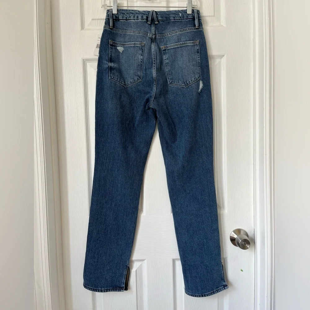Good American Good Boy Double Slit Distressed Curvy Jeans 2/26
